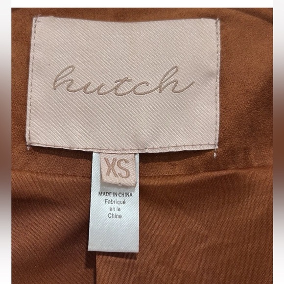 Anthropologie Hutch Faux Suede Open Front Jacket Drape Brown Women's Size XS - Picture 4 of 5